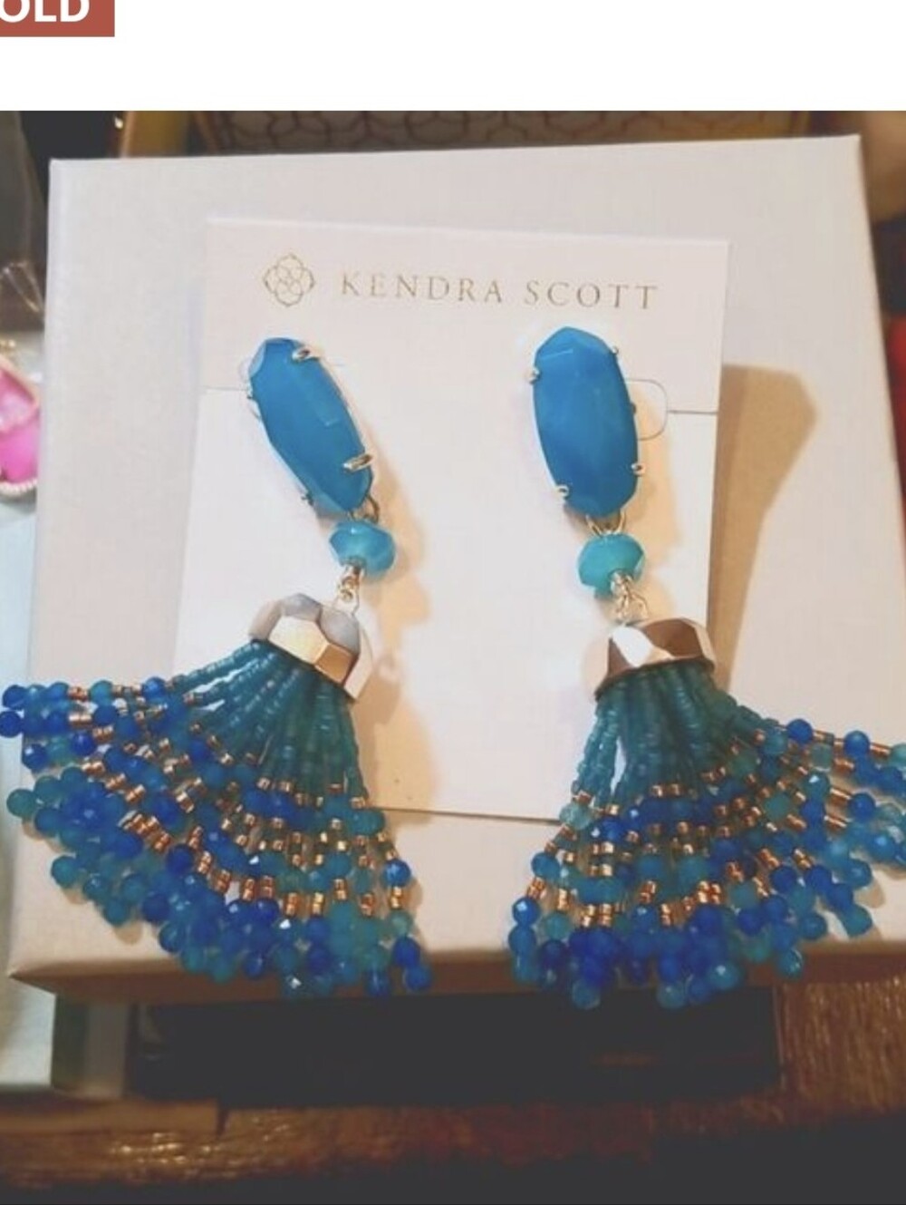 Kendra Scott Turquoise & Teal Beaded Tassel Earrings! NWOT!!!